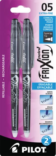 GEL PEN .5MM 2PK BLK FRIXION